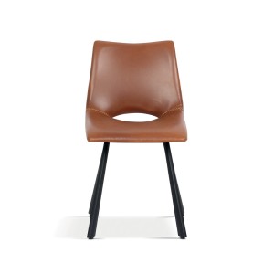 Chaises de salle à manger en cuir PU cognac MIMI