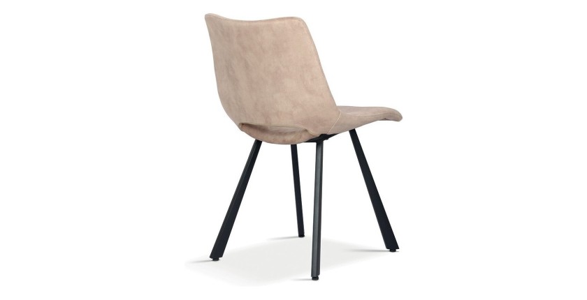 Chaises de salle à manger en cuir PU beige MIMI