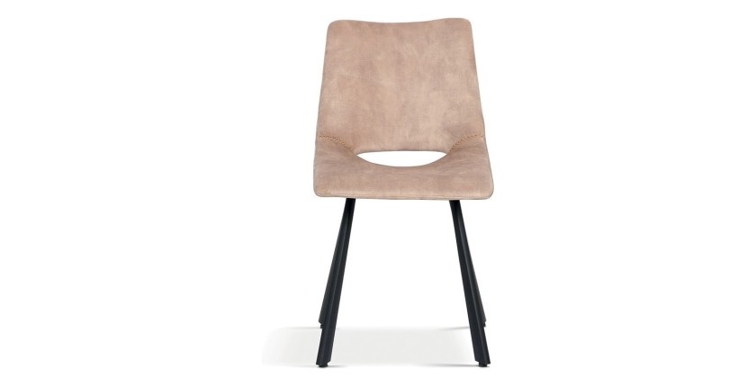 Chaises de salle à manger en cuir PU beige MIMI