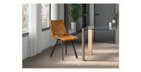 Chaises de salle à manger en cuir PU or MIMI