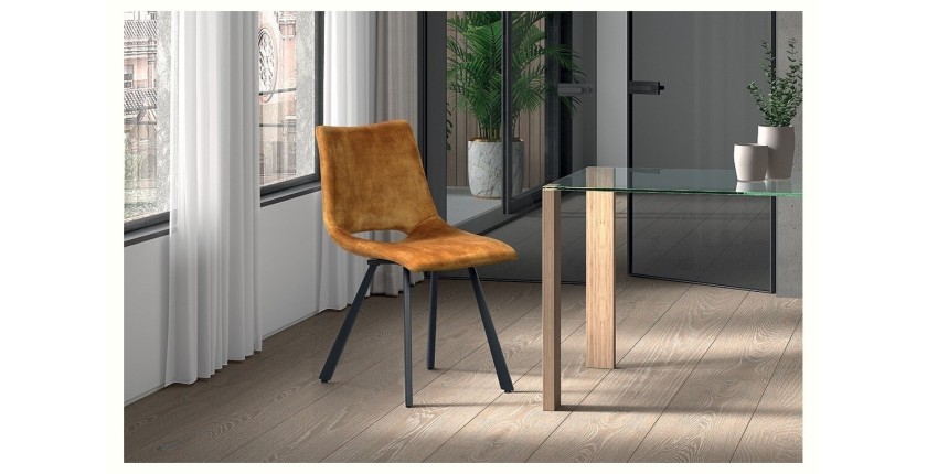 Chaises de salle à manger en cuir PU or MIMI