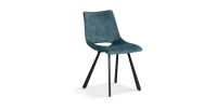 Chaises de salle à manger en cuir PU bleu MIMI