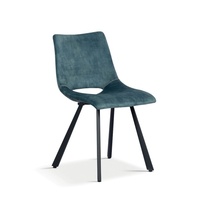 Chaises de salle à manger en cuir PU bleu MIMI