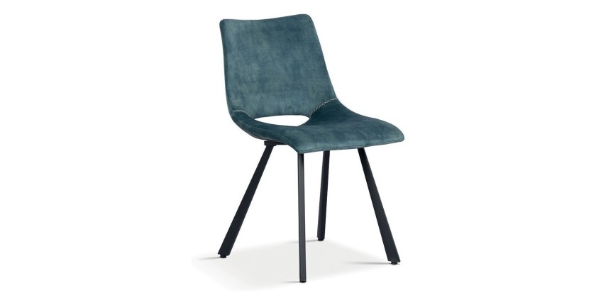 Chaises de salle à manger en cuir PU bleu MIMI