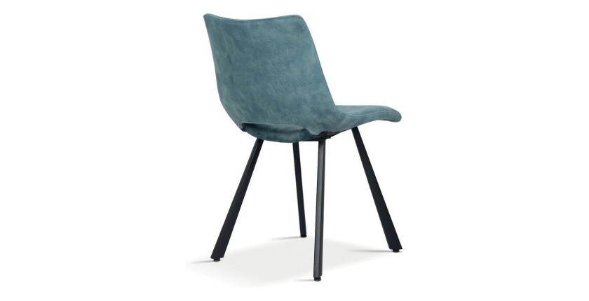 Chaises de salle à manger en cuir PU bleu MIMI