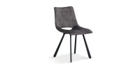 Chaises de salle à manger en cuir PU gris MIMI