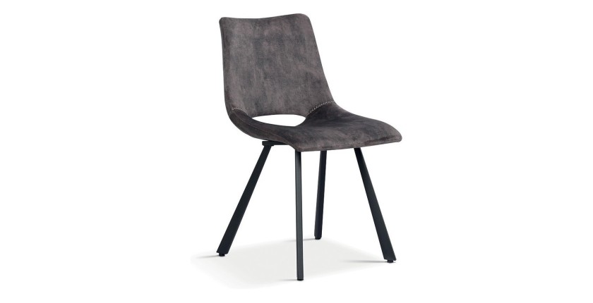 Chaises de salle à manger en cuir PU gris MIMI