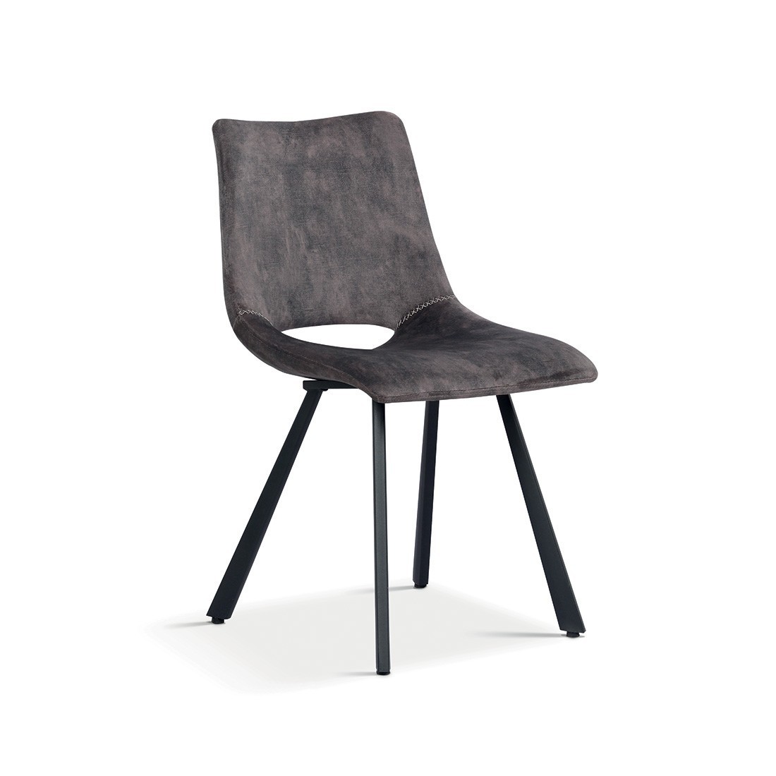 Chaises de salle à manger en cuir PU gris MIMI