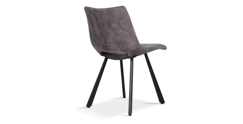 Chaises de salle à manger en cuir PU gris MIMI