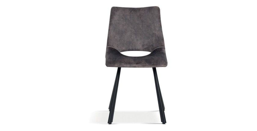 Chaises de salle à manger en cuir PU gris MIMI