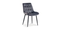 Chaise en velours de salle à manger avec pieds en métal taupe KALI