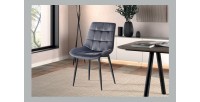 Chaise en velours de salle à manger avec pieds en métal taupe KALI