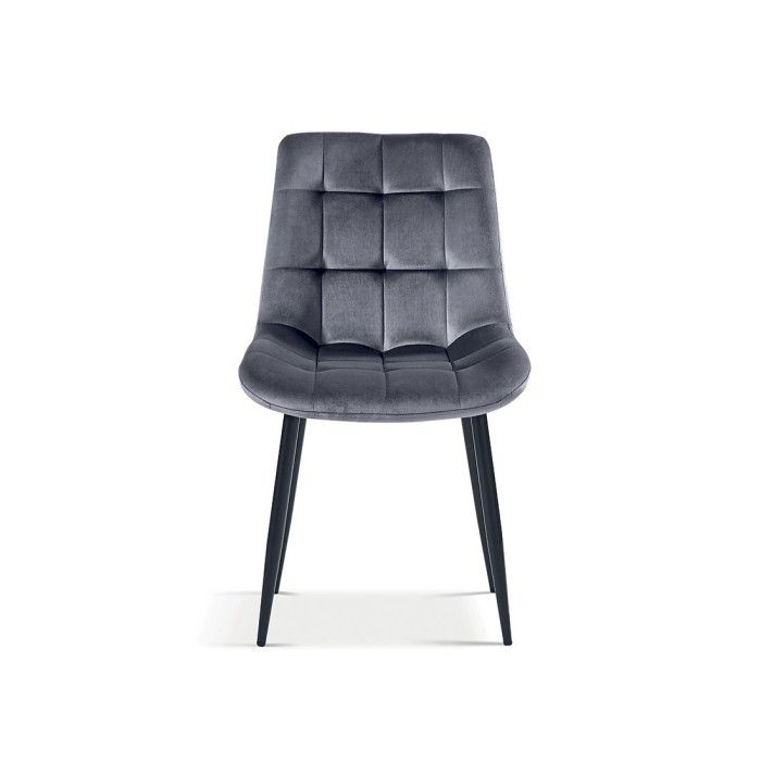 Chaise en velours de salle à manger avec pieds en métal taupe KALI