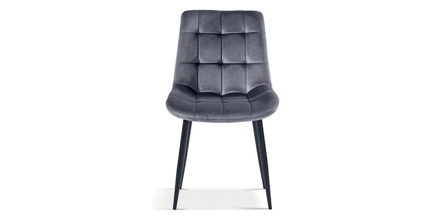 Chaise en velours de salle à manger avec pieds en métal taupe KALI