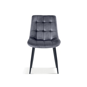Chaise en velours de salle à manger avec pieds en métal taupe KALI