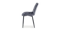 Chaise en velours de salle à manger avec pieds en métal taupe KALI