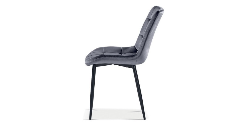 Chaise en velours de salle à manger avec pieds en métal taupe KALI