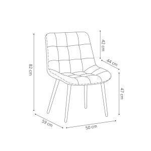 Chaise en velours de salle à manger avec pieds en métal orange KALI
