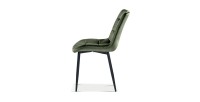 Chaise en velours de salle à manger avec pieds en métal vert KALI