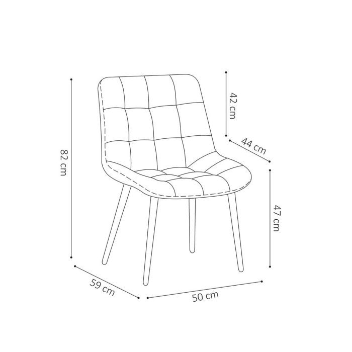 Chaise en velours de salle à manger avec pieds en métal vert KALI