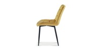 Chaise en velours de salle à manger avec pieds en métal or KALI