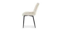 Chaise en velours de salle à manger avec pieds en métal beige KALI