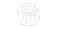 Chaise en velours de salle à manger avec pieds en métal beige KALI