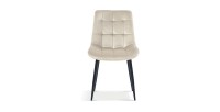 Chaise en velours de salle à manger avec pieds en métal beige KALI