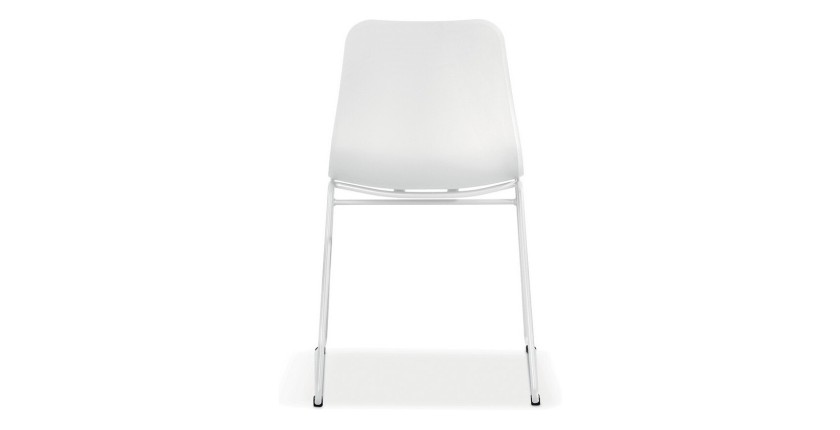 Chaise en polypropylène MARIE de salle à manger bar café, couleur : blanc