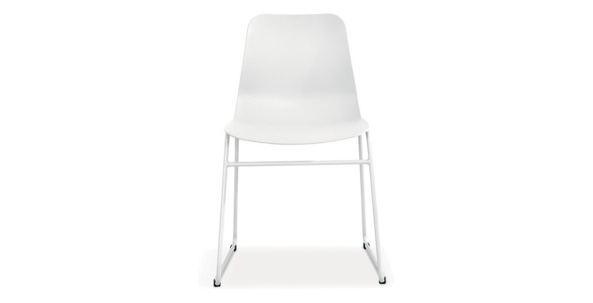 Chaise en polypropylène MARIE de salle à manger bar café, couleur : blanc