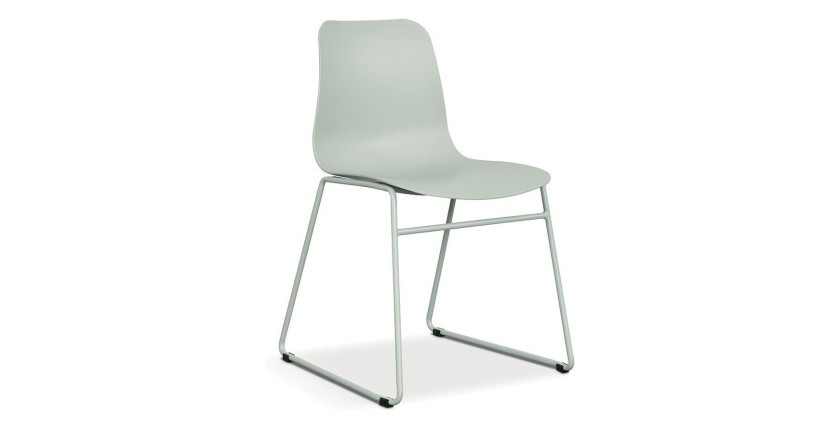 Chaise en polypropylène MARIE de salle à manger bar café, couleur : gris vert
