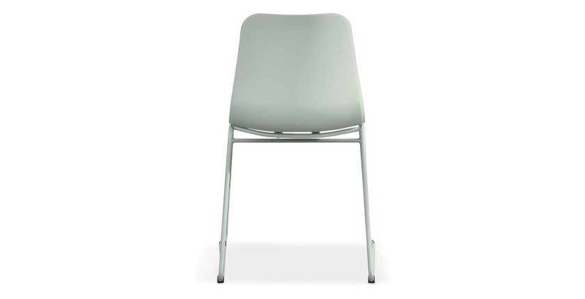 Chaise en polypropylène MARIE de salle à manger bar café, couleur : gris vert