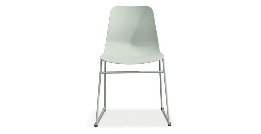 Chaise en polypropylène MARIE de salle à manger bar café, couleur : gris vert