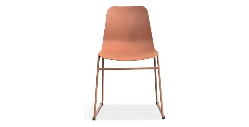 Chaise en polypropylène MARIE de salle à manger bar café, couleur : terracotta