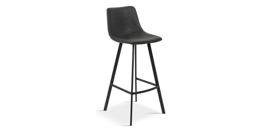 Chaise de comptoir 'Ozon' PU Noir, dimensions : H98 x L45 x P49 cm