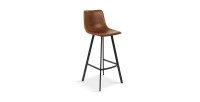 Chaise de comptoir 'Ozon' PU Cognac, dimensions : H98 x L45 x P49 cm