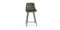 Chaise de comptoir 'Jute' Velours Vert, dimensions : H95 x L46 x P36 cm