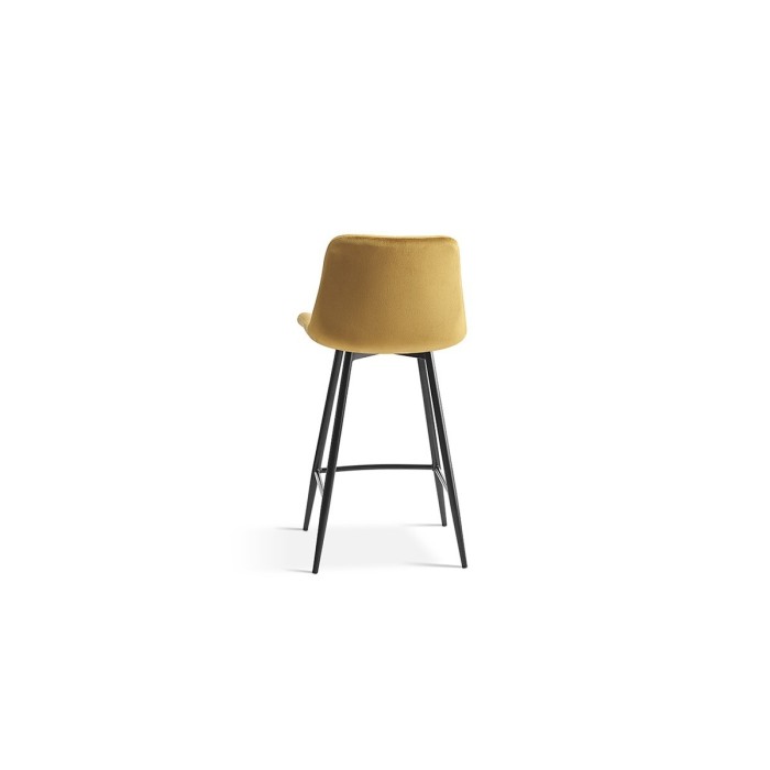 Chaise de comptoir 'Jute' Velours Or, dimensions : H95 x L46 x P36 cm