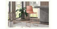 Chaise de comptoir 'Mario' PP Terracotta, dimensions : H100.5 x L51 x P44cm