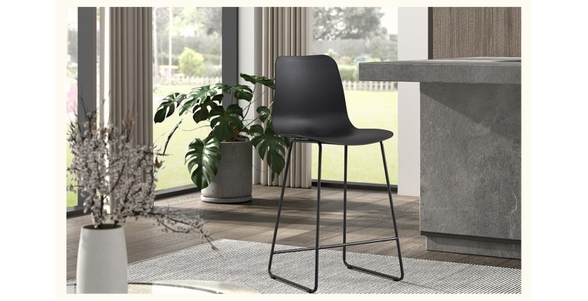 Chaise de comptoir 'Mario' PP Noir, dimensions : H100.5 x L51 x P44cm