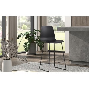 Chaise de comptoir 'Mario' PP Noir, dimensions : H100.5 x L51 x P44cm