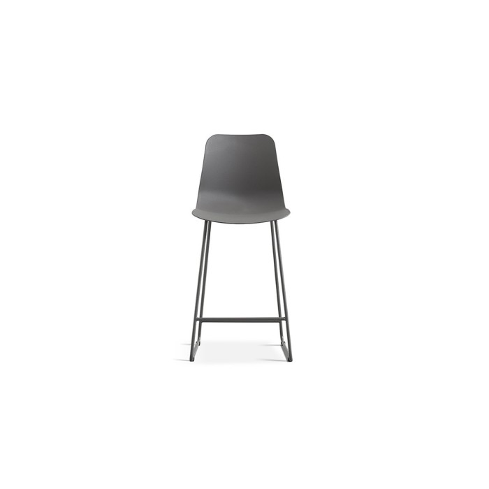 Chaise de comptoir 'Mario' PP Gris, dimensions : H100.5 x L51 x P44cm