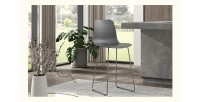 Chaise de comptoir 'Mario' PP Gris, dimensions : H100.5 x L51 x P44cm