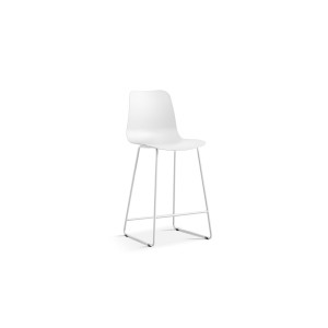 Chaise de comptoir 'Mario' PP Blanc, dimensions : H100.5 x L51 x P44cm