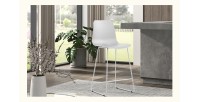 Chaise de comptoir 'Mario' PP Blanc, dimensions : H100.5 x L51 x P44cm