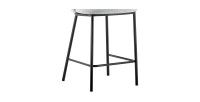 Chaise de comptoir 'Arthus' Tissu Gris clair, dimensions : H88.5 x L53 x P50.5 cm