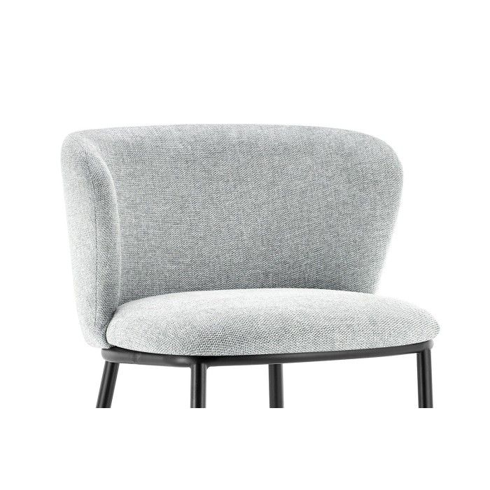 Chaise de comptoir 'Arthus' Tissu Gris clair, dimensions : H88.5 x L53 x P50.5 cm