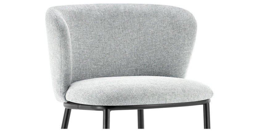 Chaise de comptoir 'Arthus' Tissu Gris clair, dimensions : H88.5 x L53 x P50.5 cm
