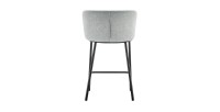 Chaise de comptoir 'Arthus' Tissu Gris clair, dimensions : H88.5 x L53 x P50.5 cm