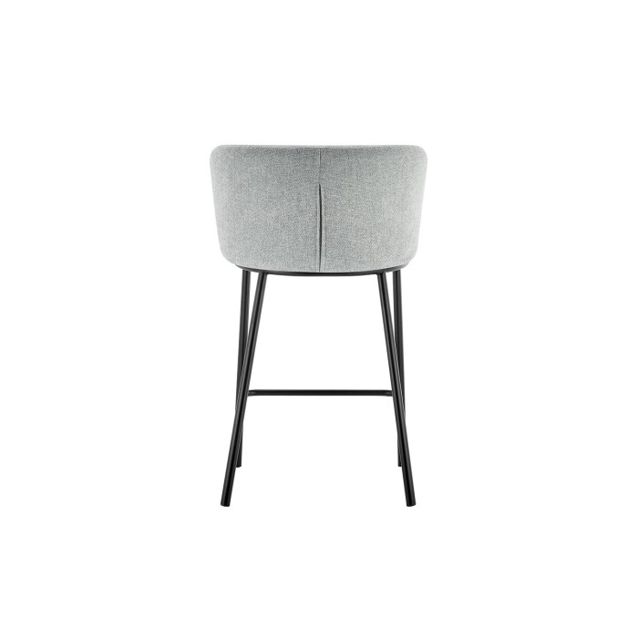 Chaise de comptoir 'Arthus' Tissu Gris clair, dimensions : H88.5 x L53 x P50.5 cm